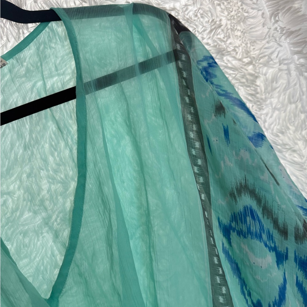 Sheer Teal Swim Cover-Up